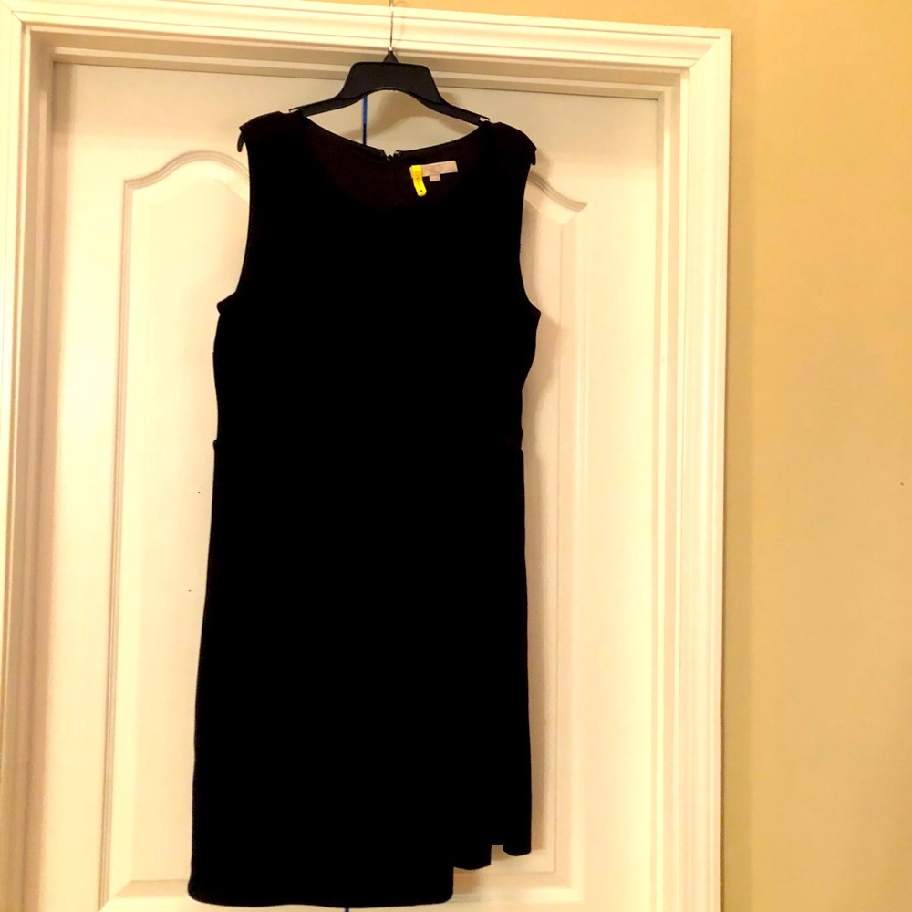 Ann Taylor Sleeveless Black Faux Wrap Dress